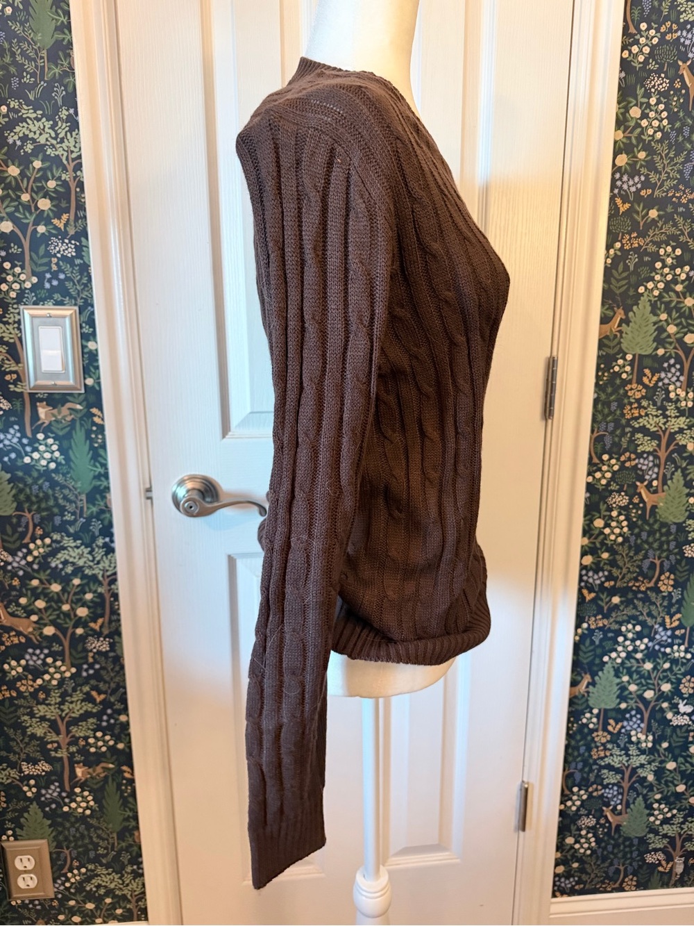 Forever 21 Brown Cable Knit Crewneck Sweater - Picture 3 of 4